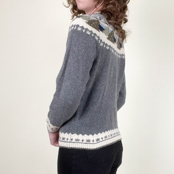 Vintage Fair Isle Wool Cotton Sweater Scandinavian Winter Scandi Girl Christmas - Picture 3 of 8